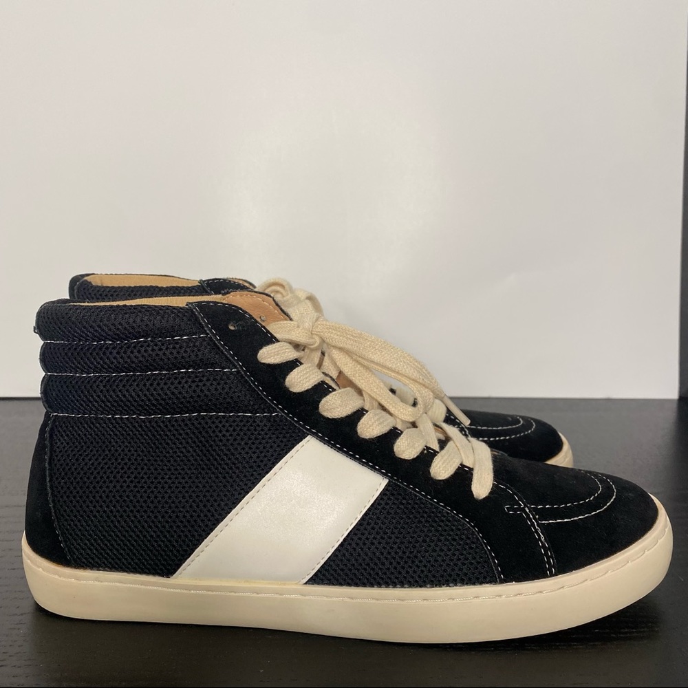 White Raven high top black with white stripe shoes women's sneakers 8.5